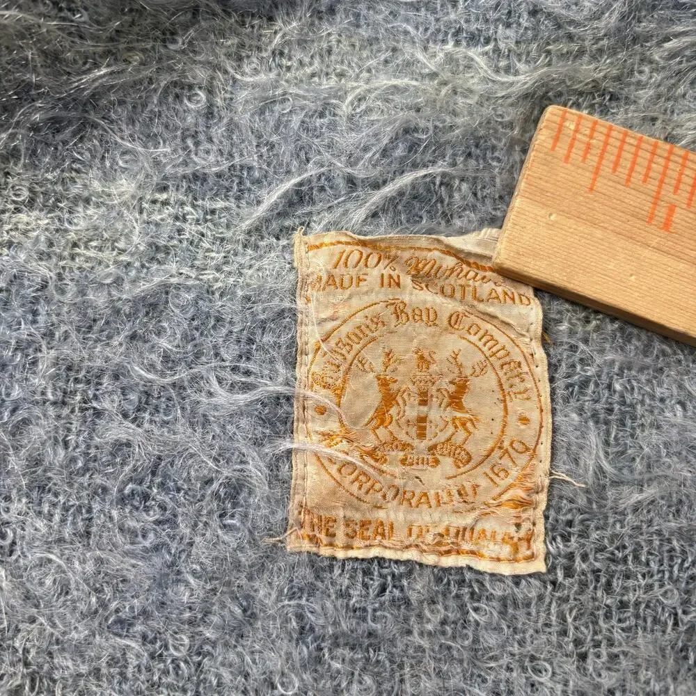 Vintage 1970s 80s Hudson’s Bay 100% Mohair Plaid Made In Scotland 50x65” Throw